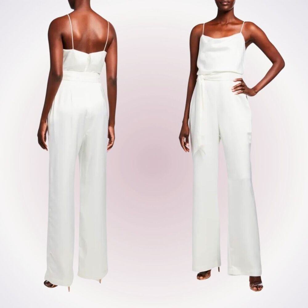 Parker Black Aubrey Cowl-Neck Ivory Jumpsuit | Sz 4, NWT